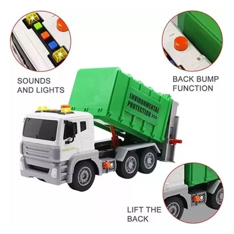 Juguete Camion De Basura Recolector Desecho Con Luz Y Sonido-3