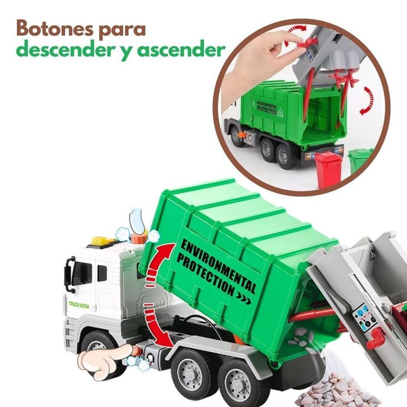 Juguete Camion De Basura Recolector Desecho Con Luz Y Sonido-5