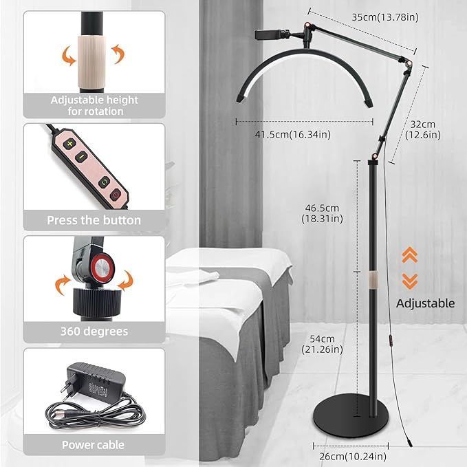 Lampara Led Media Luna Estética Para Pestañas Cejas Cutis Negro-2