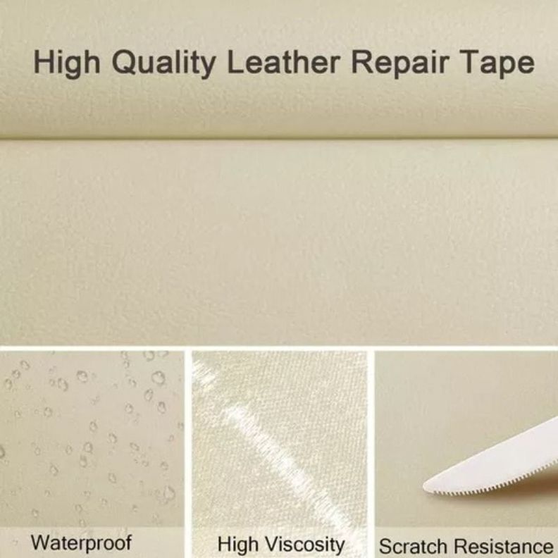 Parche Autoadhesivo De Cuero Para Reparar Sofás De 50x137cm Crema-3