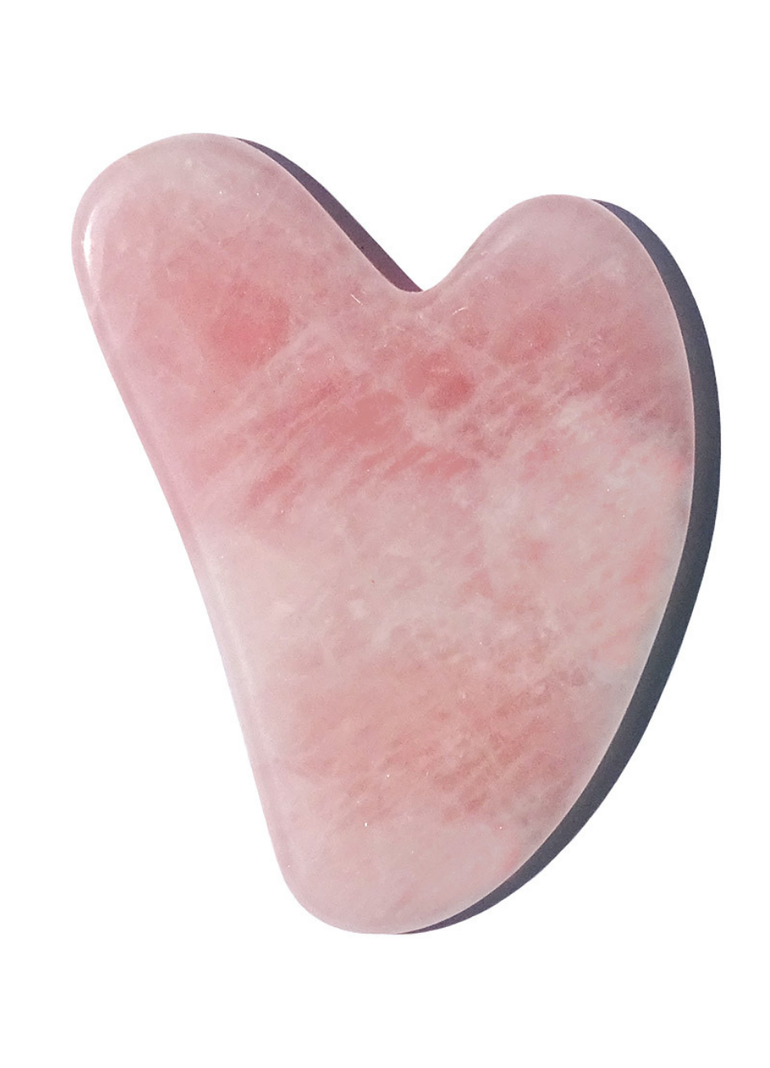Gua Sha Cuarzo Rosado 100% piedra natural-0