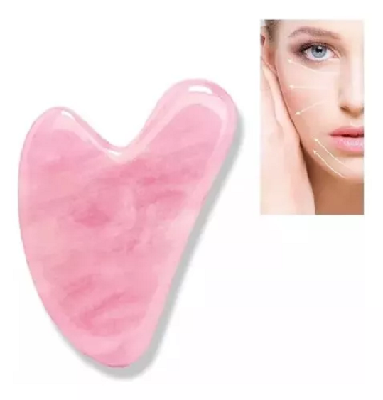 Gua Sha Cuarzo Rosado 100 piedra natural-2