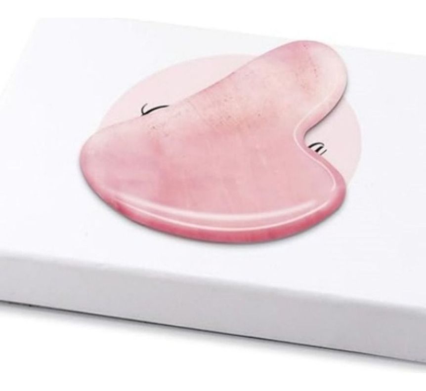 Cuarzo Rosa Gua-sha Masajeador Facial Linfático-5