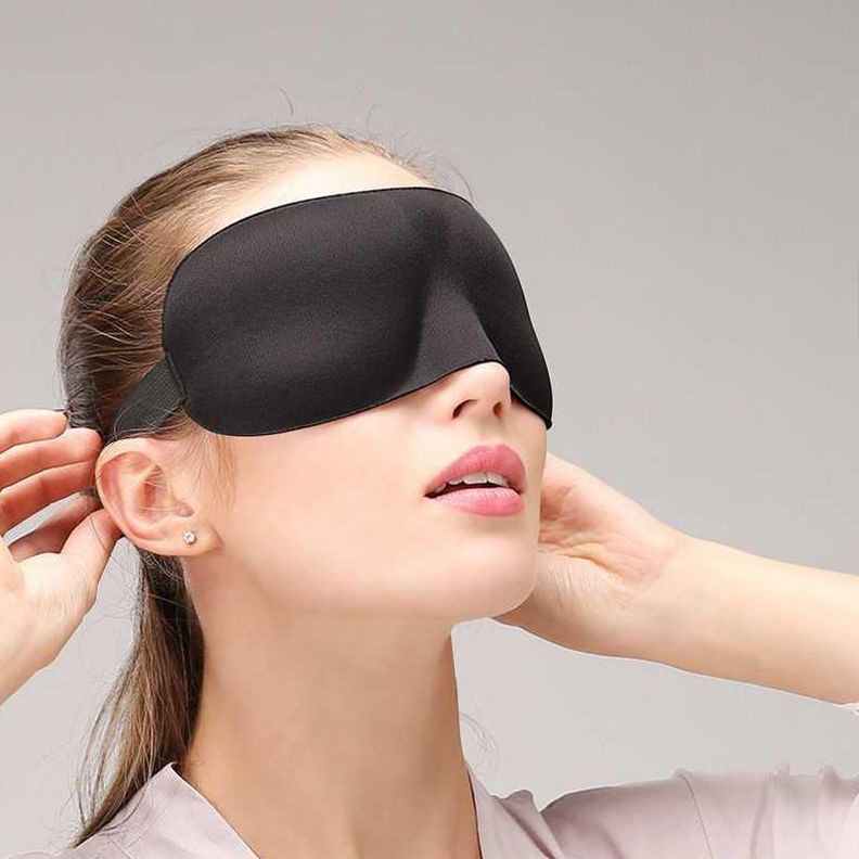 Antifaz Mascara Para Dormir Con Diseño Protección De Ojos Negro-2