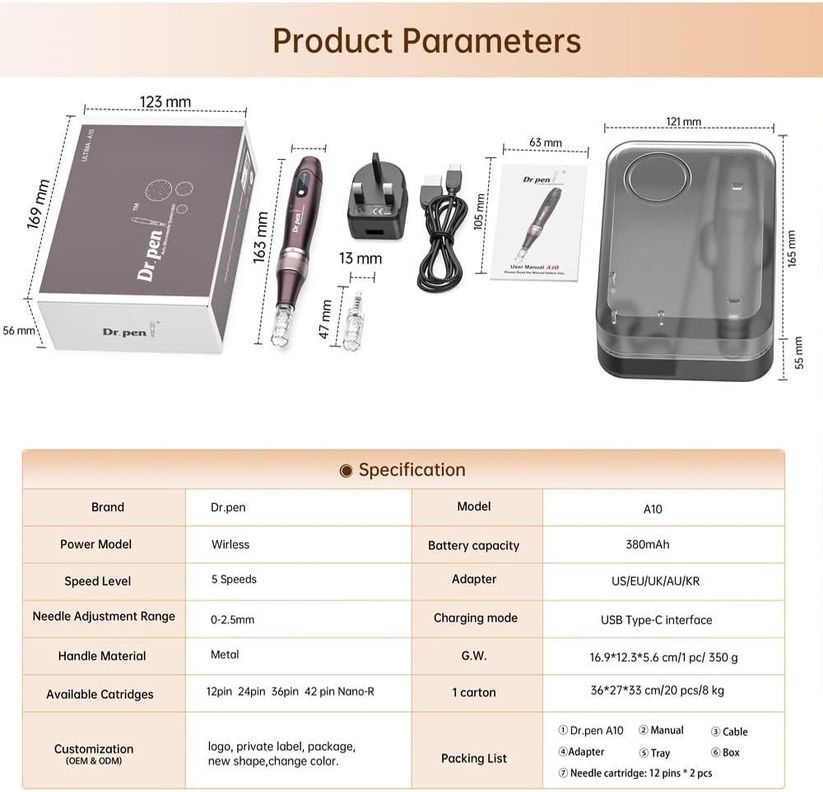 Dermapen Dr Pen Original A10 Pantalla Led Cargador Tipo C-4