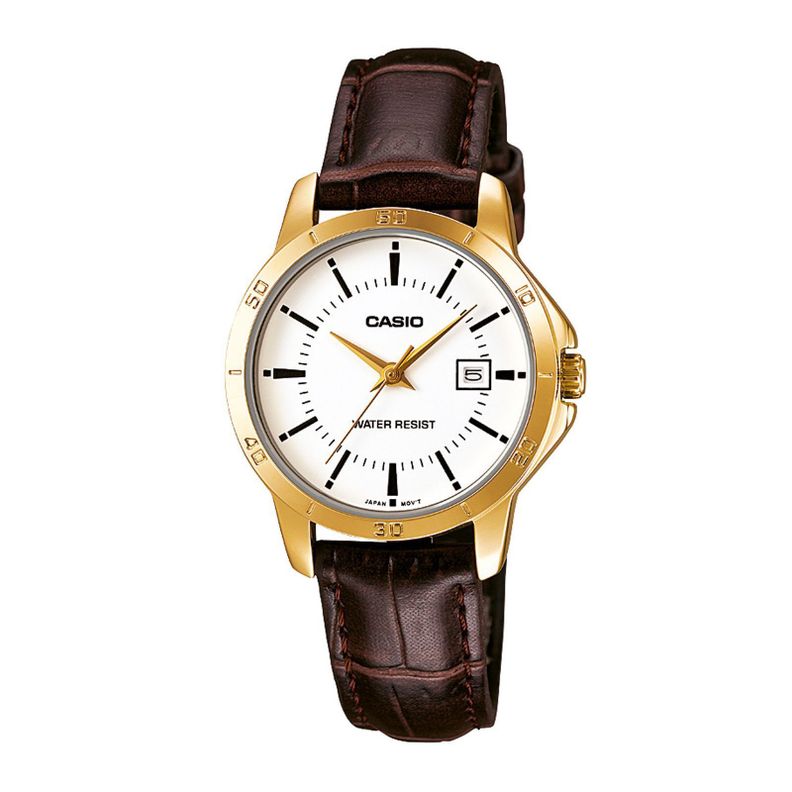 Reloj Casio LTP-V004GL-7A LTPV004GL7A Mujer Análogo Cuero