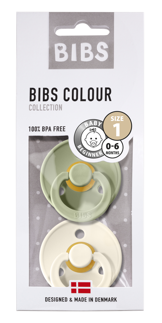 CHUPETE BIBS COLOUR X2 TALLA 1 SAGE/IVORY-1