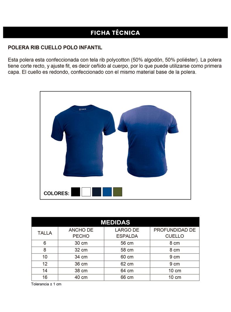Polera Rib Cuello Polo Infantil Snix-2