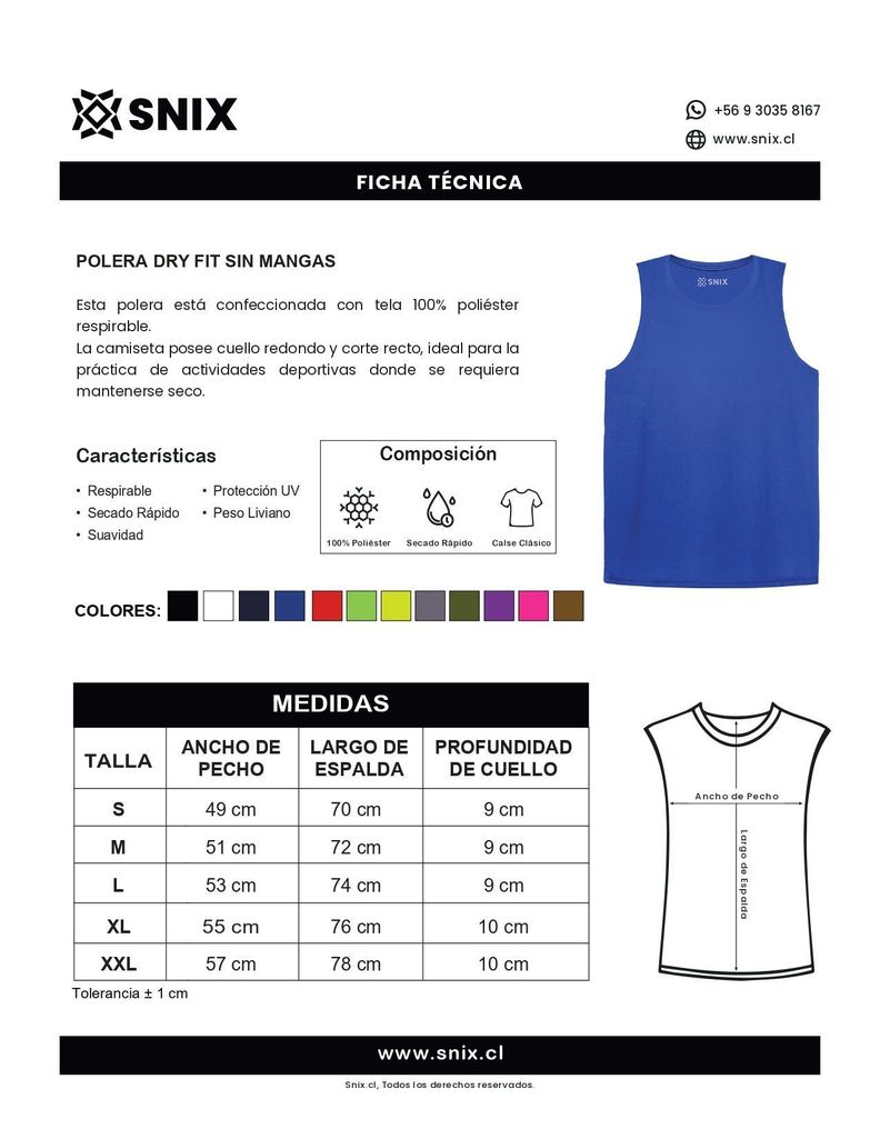 Camiseta Dry Fit Sin Mangas Snix-2
