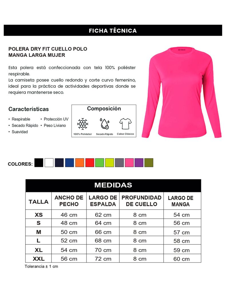 Polera Dry Fit  Manga Larga Femenina Snix-2