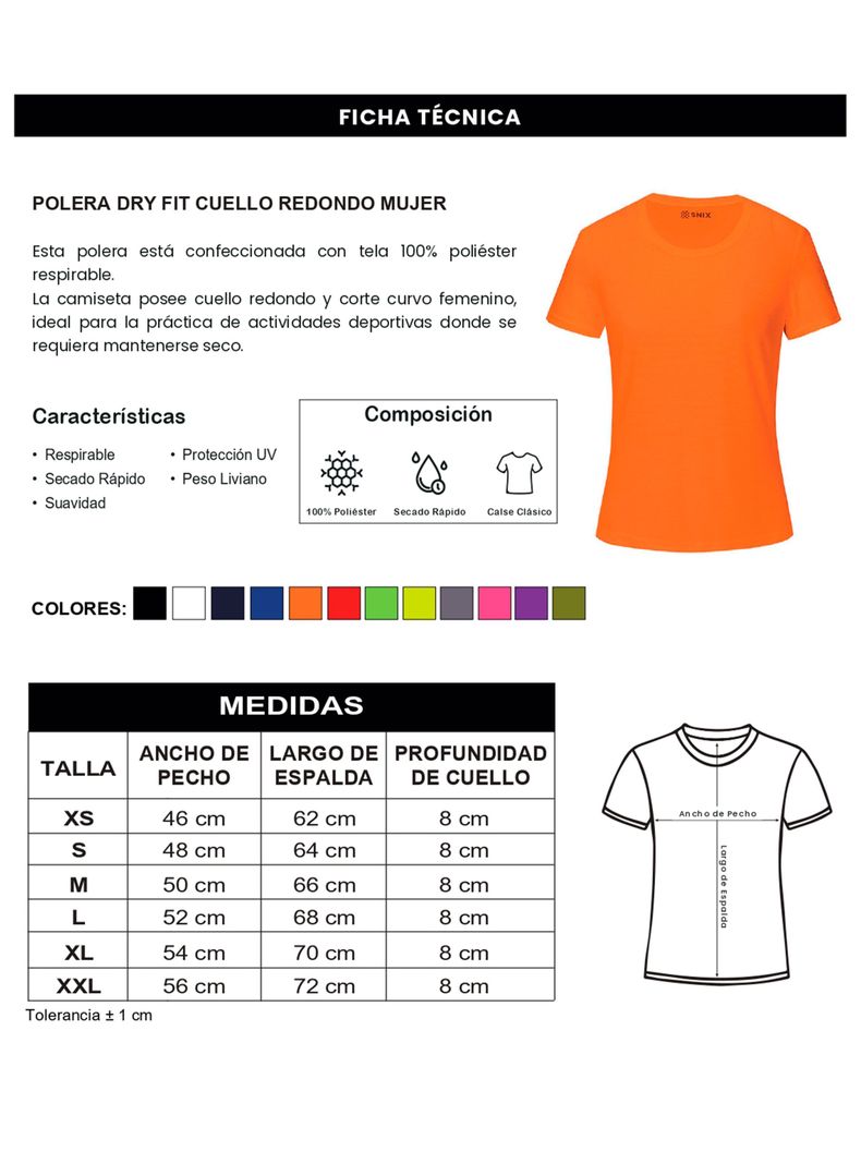 Polera Dry Fit Manga Corta Femenina Snix-2