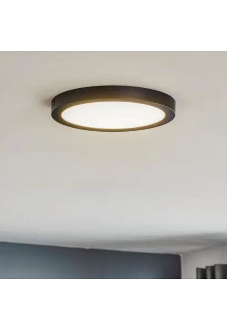 PLAFON PANEL LED 12W NEGRO REDONDO 3000K-2