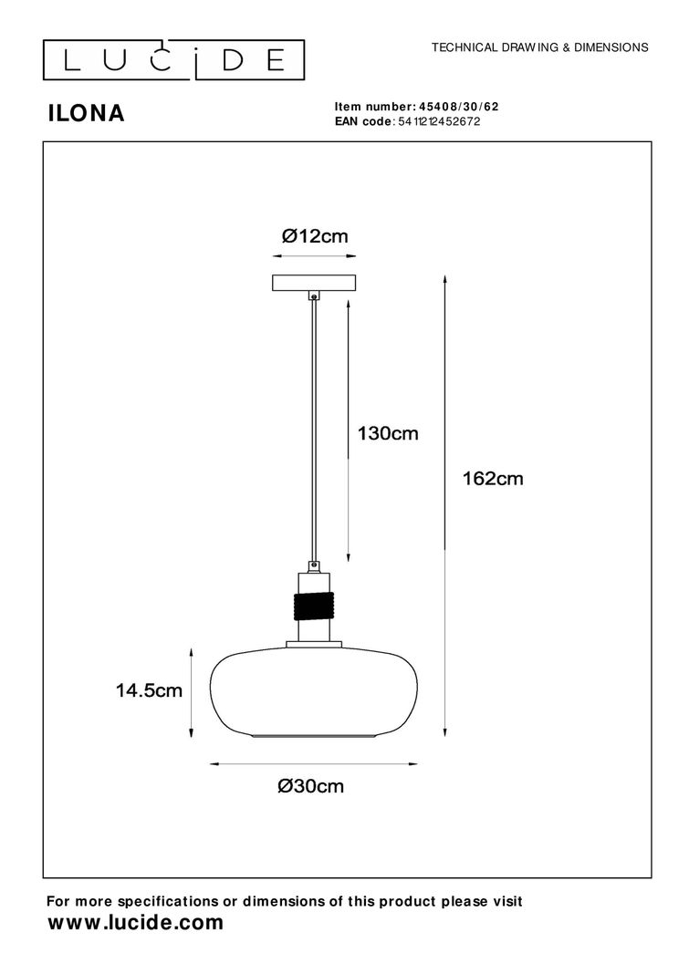 LAMPARA COLGANTE ILONA Ø30 1xE27-3