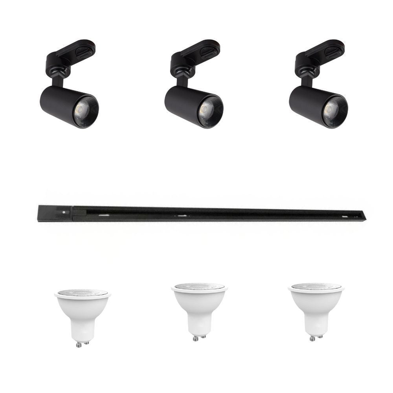 KIT DE RIEL ENERGIZADO NEGRO 1MT