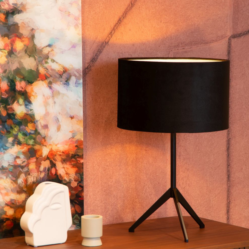 LAMPARA DE MESA TONDO NEGRO Ø30-1xE27-1