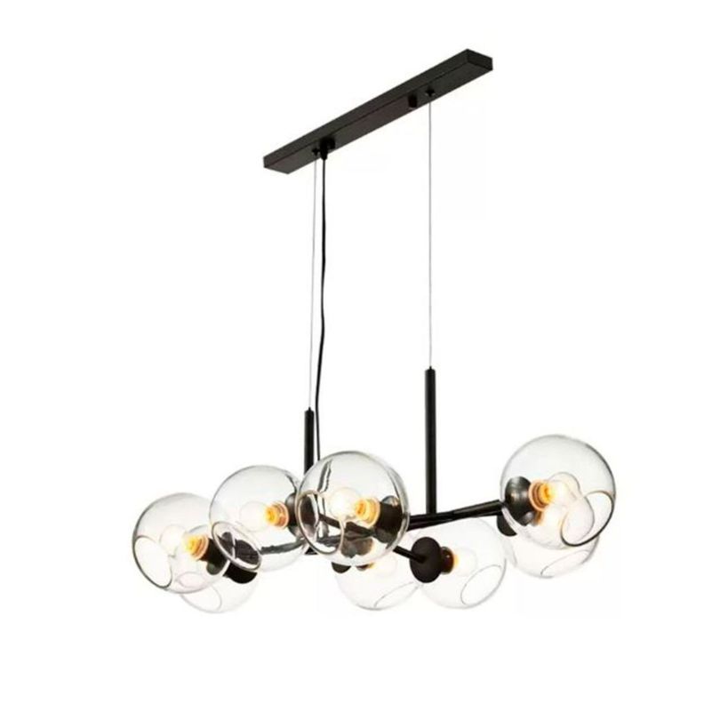 LAMPARA COLGANTE MAGNUS NEGRO CRISTAL TRANSPARENTE-0