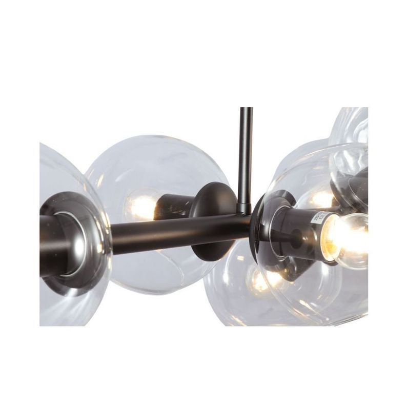LAMPARA COLGANTE MAGNUS NEGRO CRISTAL TRANSPARENTE-2