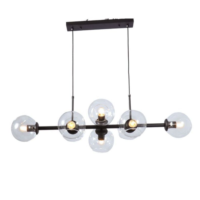 LAMPARA COLGANTE MAGNUS NEGRO CRISTAL TRANSPARENTE-3