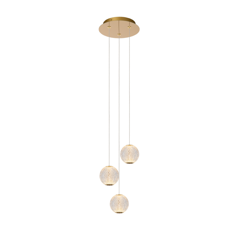 Lampara Colgante Cintra Desnivel Led Dorado