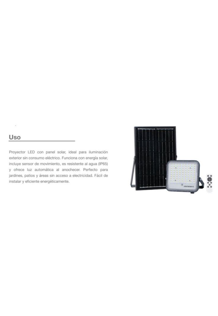 FOCO PROYECTOR SOLAR LED + PANEL 100W-1