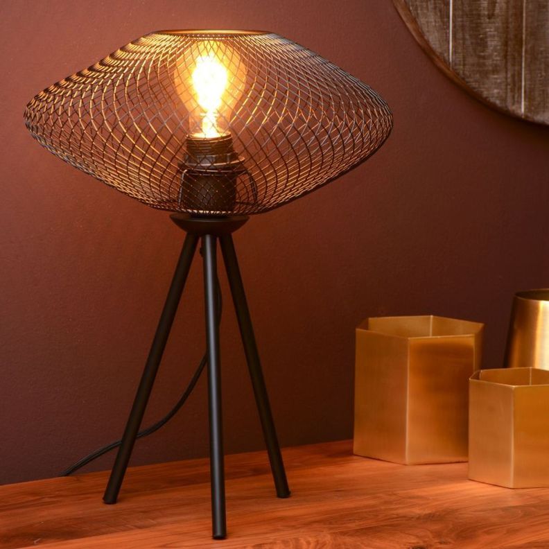 Lámpara de Mesa Mesh Negro  1xE27 Tripode-1