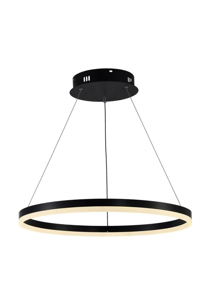 LAMPARA COLGANTE LED REDONDA 24W LUZ CALIDA ARO 40 NEGRA Negro