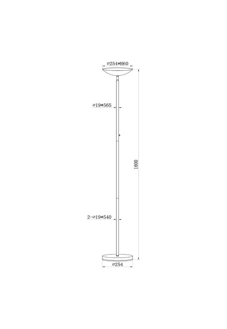 LAMPARA DE PIE ZENITH DORADO RECTA 20W-3000K-4