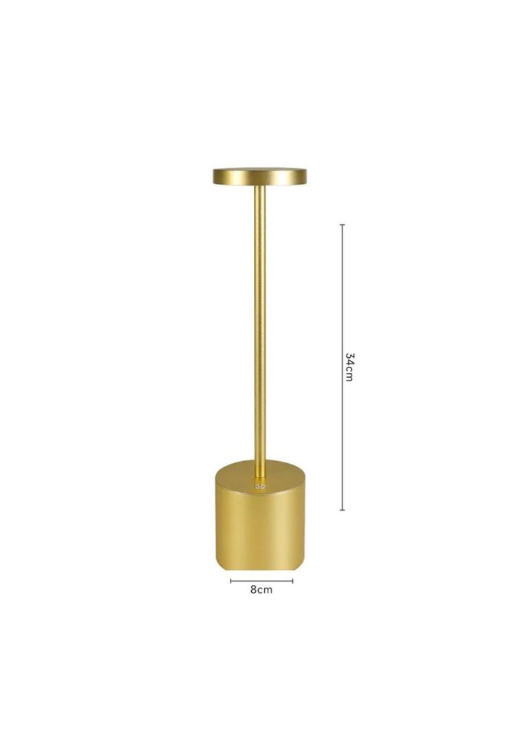 LAMPARA DE MESA RECARGABLE TOUCH DORADO DIMEABLE 3 TONOS DE LUZ-4
