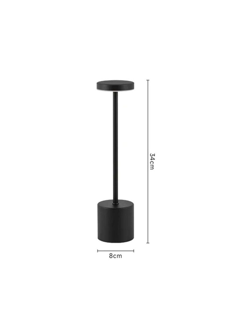LAMPARA DE MESA RECARGABLE TOUCH NEGRO DIMEABLE 3 TONOS DE LUZ-3