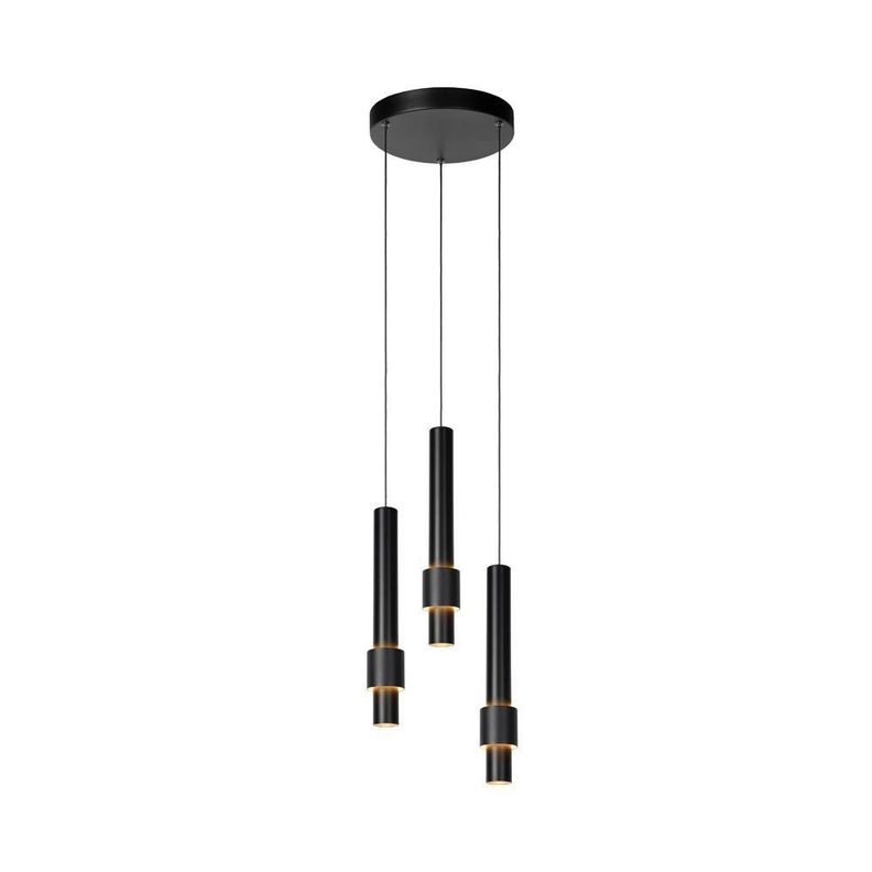 LAMPARA COLGANTE DESNIVEL MARGARY NEGRO 3 LUCES LED 2700K