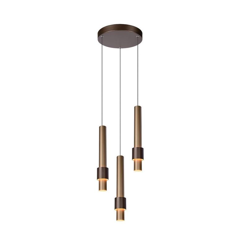 LAMPARA COLGANTE DESNIVEL MARGARY CAFE 3 LUCES LED 2700K