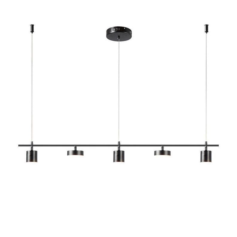 LAMPARA COLGANTE LINEAL HARPES NEGRO 5 LUCES