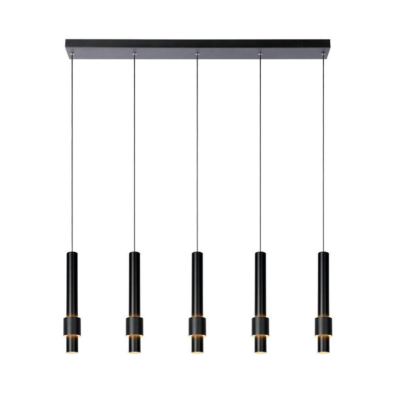 LAMPARA COLGANTE LINEAL MARGARY NEGRO 5 LUCES LED 2700K
