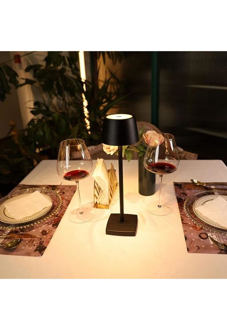 LÁMPARA DE MESA ESCRITORIO PORTÁTIL LED RECARGABLE NEGRO-1