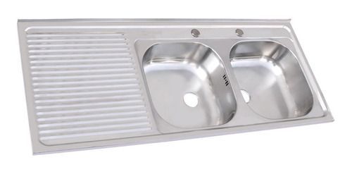Lavaplatos Sobreponer 1200x500 Comb. Izquierdo Splendid Plateado Metalico