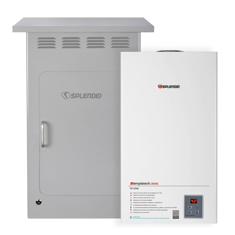 Pack Calefont 14L Tiro Natural Gas Licuado + Gabinete-0