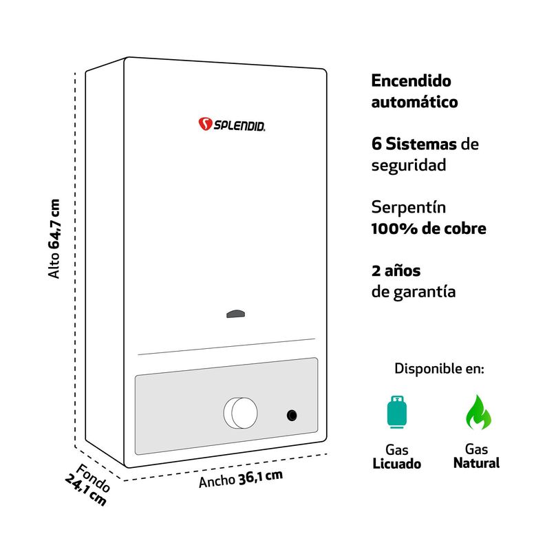 Calefont Gas Natural 13L T. Natural + Bomba Presurizadora-3