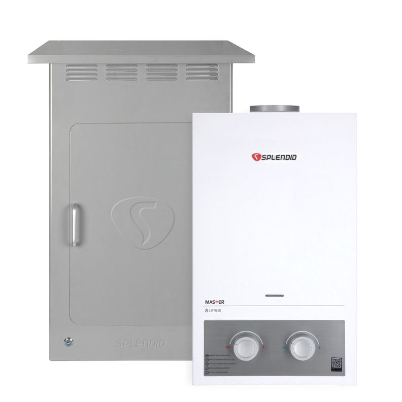 Pack Calefont 8L Tiro Natural Gas Licuado + Gabinete-0