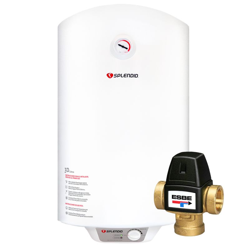 Pack Termo Eléctrico 30L Mural + Válvula Mezcladora 1/2-0