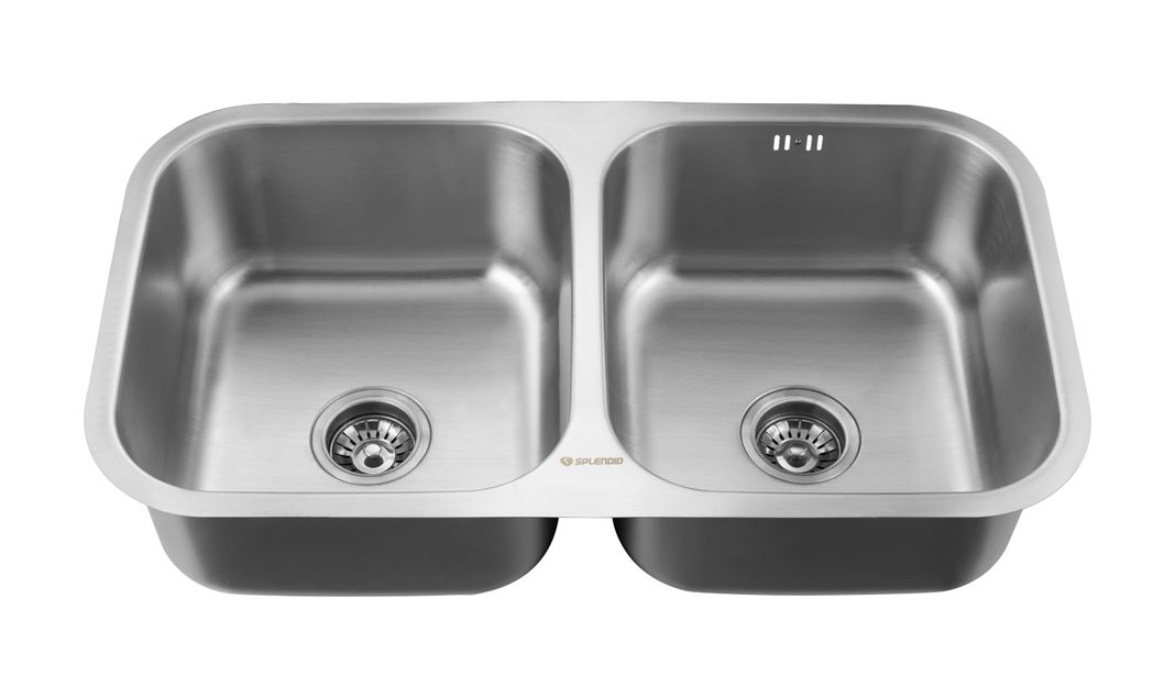 Lavaplatos Doble Bajo Cubierta 820 X 460 Splendid Acero Inox-0
