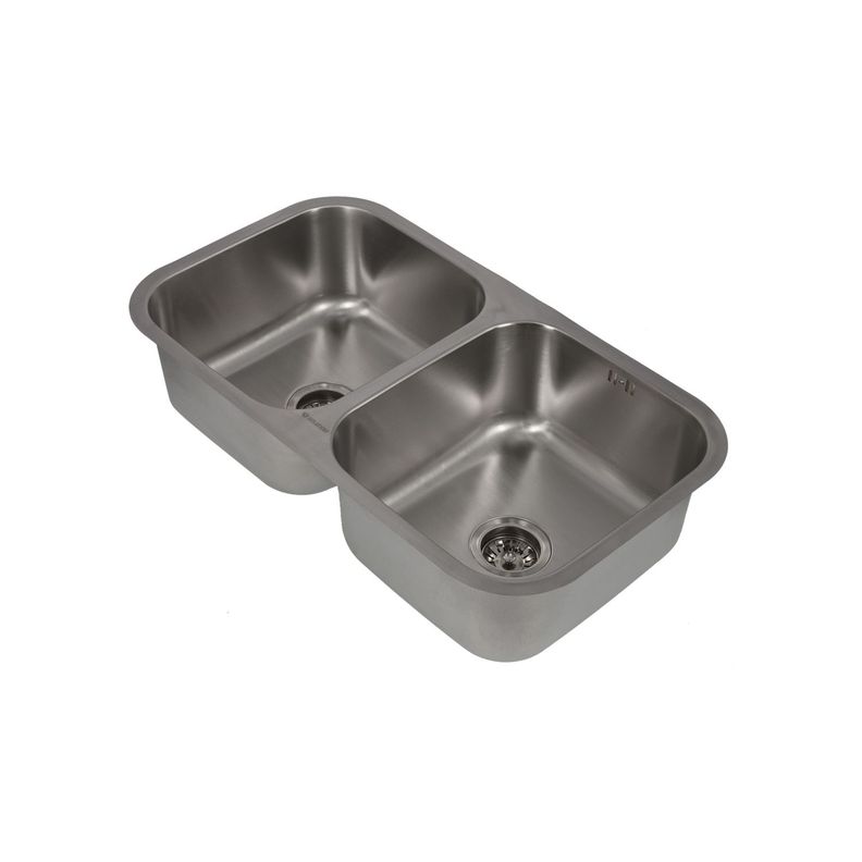 Lavaplatos Doble Bajo Cubierta 820 X 460 Splendid Acero Inox-3