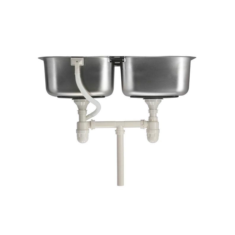 Lavaplatos Doble Bajo Cubierta 820 X 460 Splendid Acero Inox-9