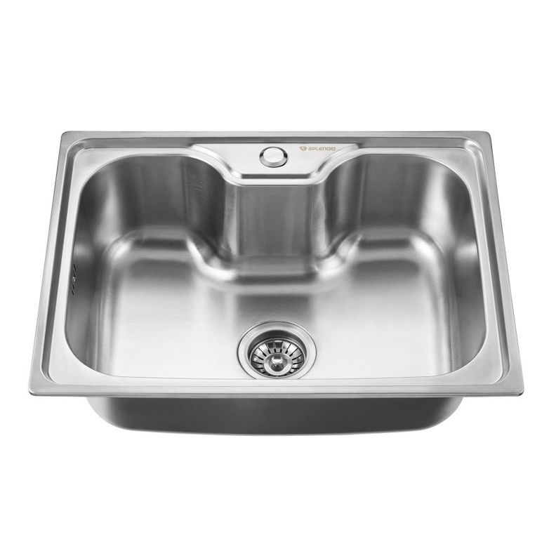 Lavaplatos Empotrado 600 x 450 Con Cesta Splendid Acero Inox-0