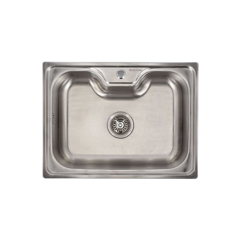 Lavaplatos Empotrado 600 x 450 Con Cesta Splendid Acero Inox-5