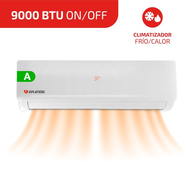 Aire Acondicionado Split 9000 Btu ON/OFF Modo Calefacción-1