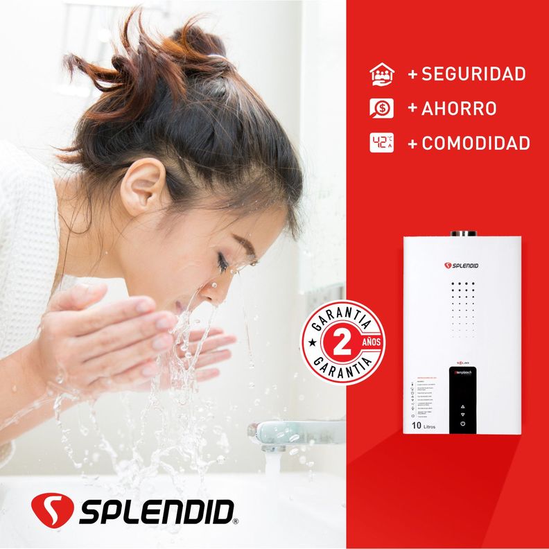 Calefont 10 litros Gas licuado Cámara estanca Splendid-4
