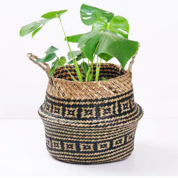 Canasto ratán diseño negro S-0