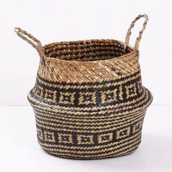 Canasto ratán diseño negro S-1