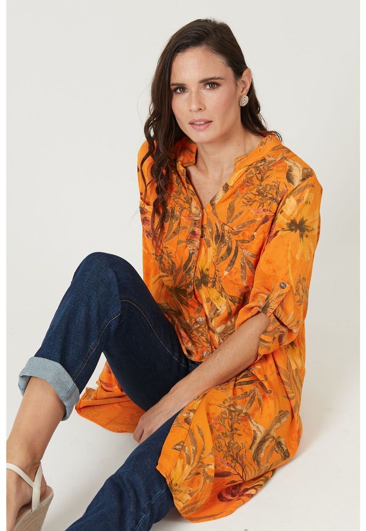 Tunica naranja estampada-0