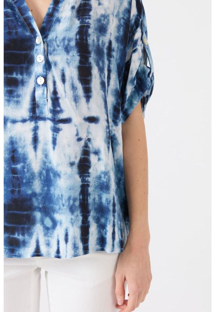 Blusa azul marino estampada PRIVILEGE 1594-0
